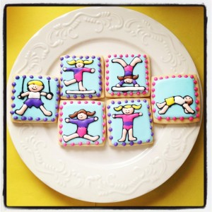 Gymnastics Cookies (see Sugarbelle for the originals!)