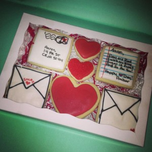 Love Letter Cookies gift box for valentines day