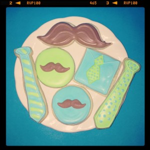 Mustaches and Ties Cookies