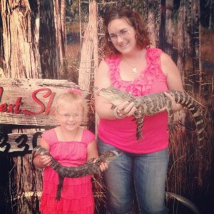 She made me hold an alligator!