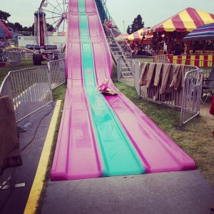 Brave girl did the slides a bunch of times!