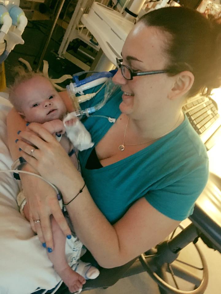 Getting to Hold AJ for the First Time since Trach Placement