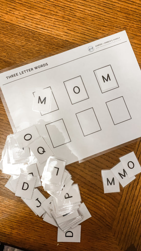 Free Download 3 Letter Word Matching Flashcard Sets