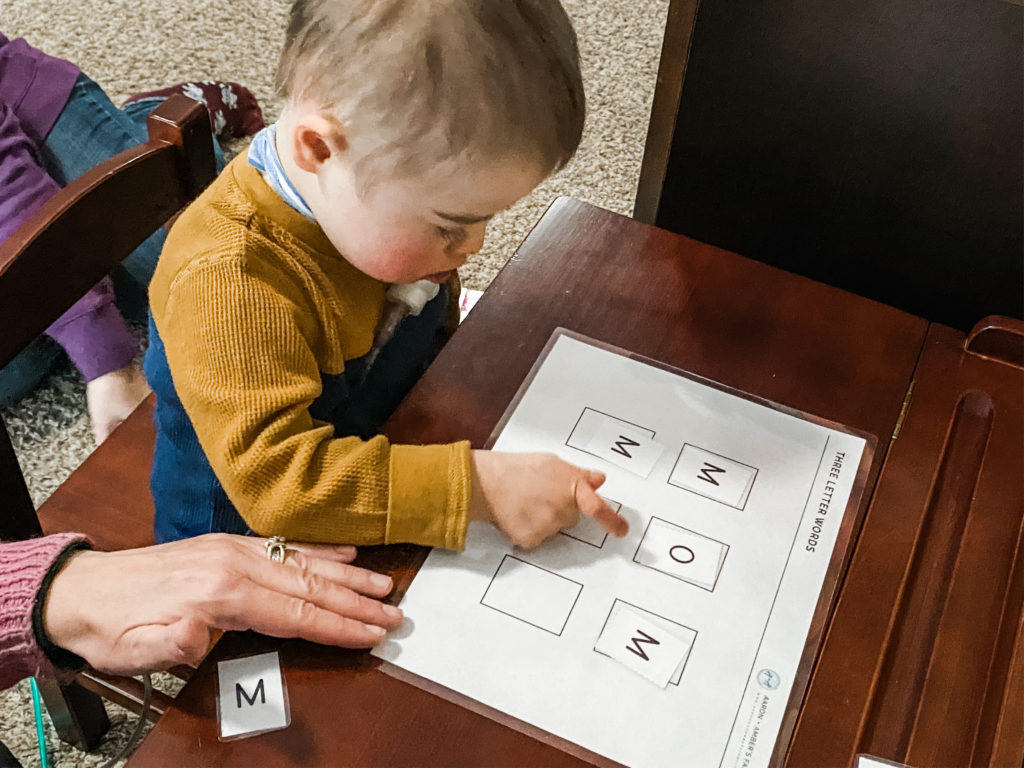 Downloadable Letter Cards and Word Matching Templates, Down Syndrome Boy, Matching Letters